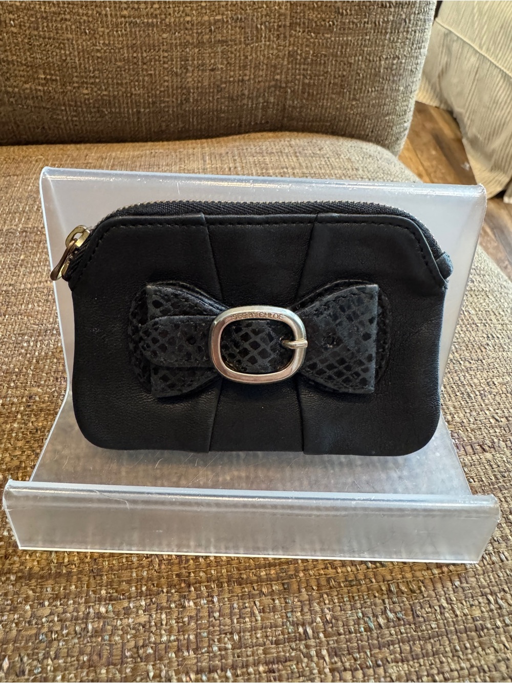 See by Chloe authentic small bow decor pouch coin purse with COA
